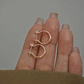 Double Row Crystal Huggie Earrings in Rose Gold Tone view 3