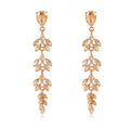 Blue Silver Tone Wheat Crystal Four Designs Metal Dangle Earrings view 8