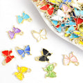Enamel-Look Gold Silver Butterfly Alloy Charms in 18 Styles view 1