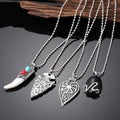 Antique Silver Tone Wolf Tooth and Arrowhead Pendant Necklaces view 1
