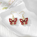 Gothic Red or Black Butterfly Drop Earrings with Stainless Ear Wires view 3