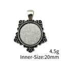 Ornate Floral Edge Round Cabochon Tray Metal Pendants view 5
