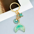 Mermaid Tail Keychain with Starfish and Shell Charms view 6