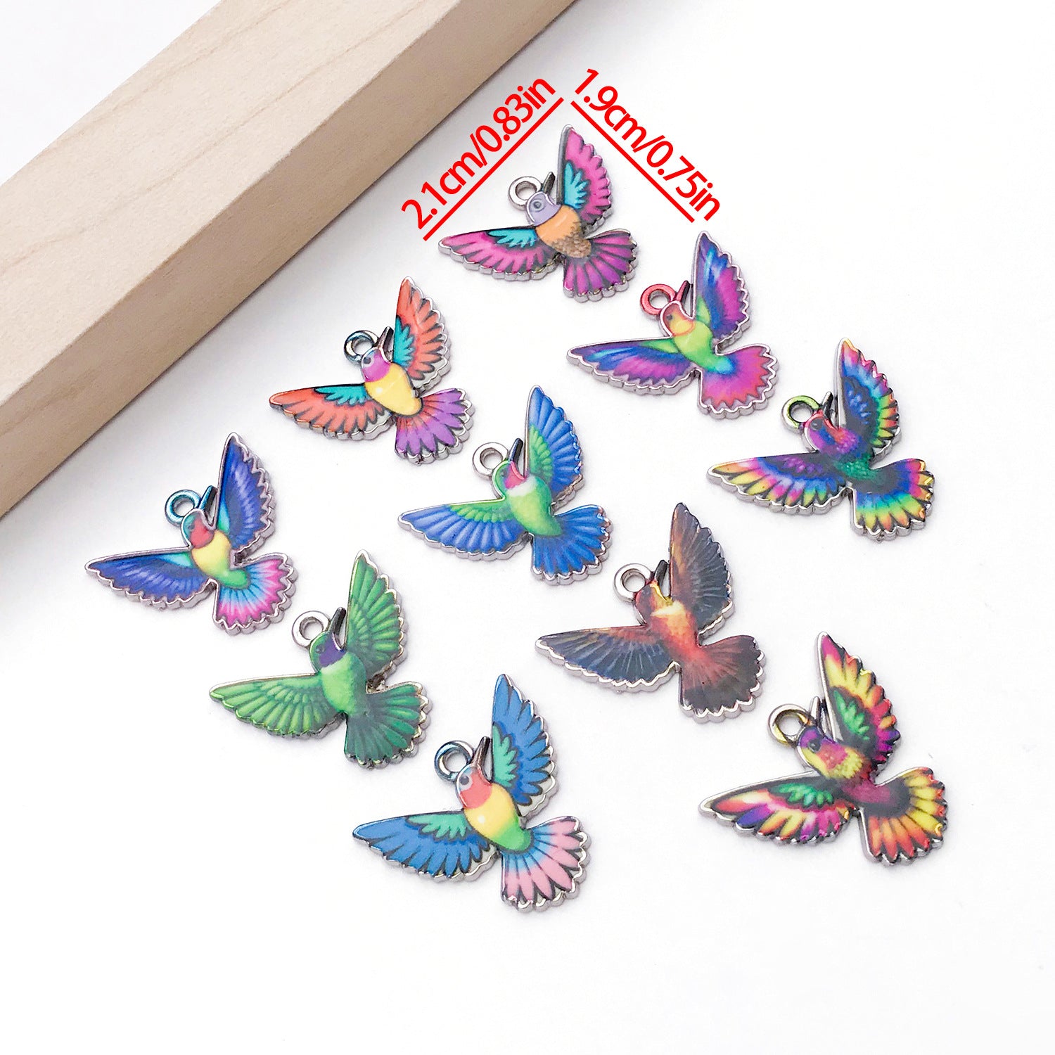 Colorful Enamel Zinc Alloy Hummingbird Kingfisher Bird Charm Pendant for DIY Bracelet Necklace