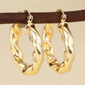 Textured Gold-Tone Hoop Earrings in Ten Sculpted Styles view 10