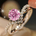 Round Solitaire V-Band Ring In Five Center Stone Colors view 7