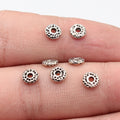 5.8x5.8x1.5mm 0.17g Antique Silver Zinc Alloy Hammered Round Ring Spacer Beads for Bracelet Jewelry Making