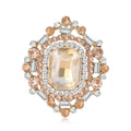 Rectangular Crystal Halo Brooch in Four Colors for Jackets Scarves and Lapels view 2