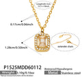 Gold Stainless Halo Zircon Pendant Necklaces And Studs view 11