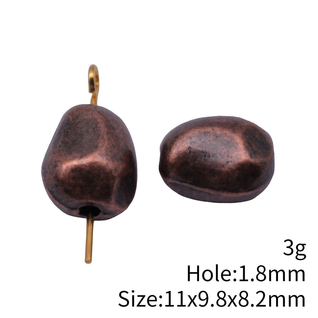 11x9.8x8.2mm 3g Multicolor Zinc Alloy Irregular Stone Shape Loose Metal Beads for DIY Bracelet Jewelry