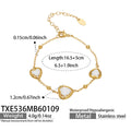 Gold Heart Glass Stone Necklace Bracelet Earring Sets view 11
