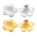 Five Petal Flower Stud Earrings Gold and Steel Finishes view 5