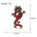 Black Gold Tone Dragon Crystal Five Designs Metal Brooch Pin 3.7 x 5.7 cm 3.7 x 5.7 cm view 2