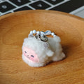 Flocked Mini Animal Keychains Bead Ball Chain 36 Styles view 12