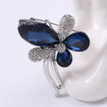 Silver Tone Crystal Bow Brooch With Curved Double Tail view 7