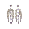 Ornate Stone Chandelier Earrings in Three Color Options view 5