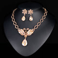 Black Silver Tone Swan Crystal Four Designs Metal Necklace view 2