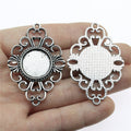 Scrollwork Round Cabochon Settings for Jewelry Making view 2