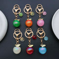 Six-Color Iridescent Apple Double Ring Keychain Collection view 2