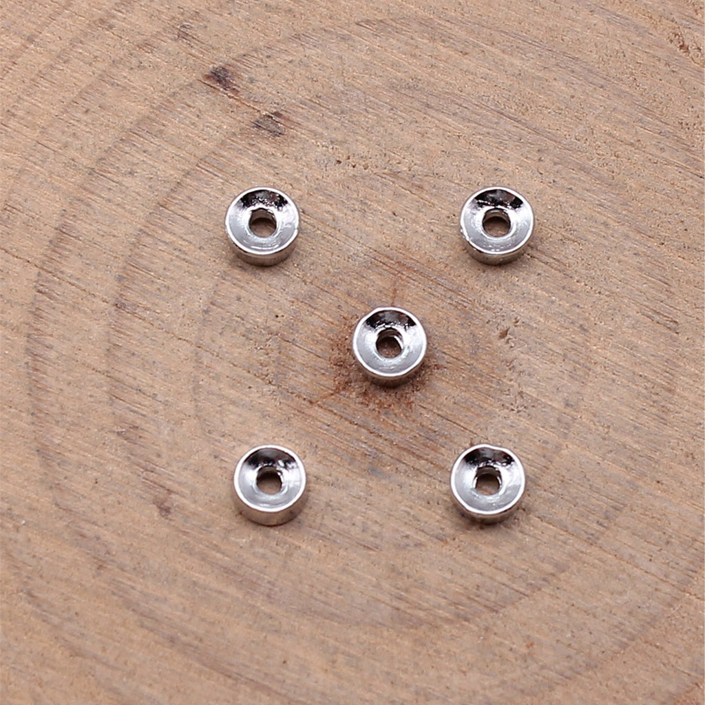 Multi Color Zinc Alloy Round Small Hole Spacer Beads for DIY Bracelet Jewelry Making