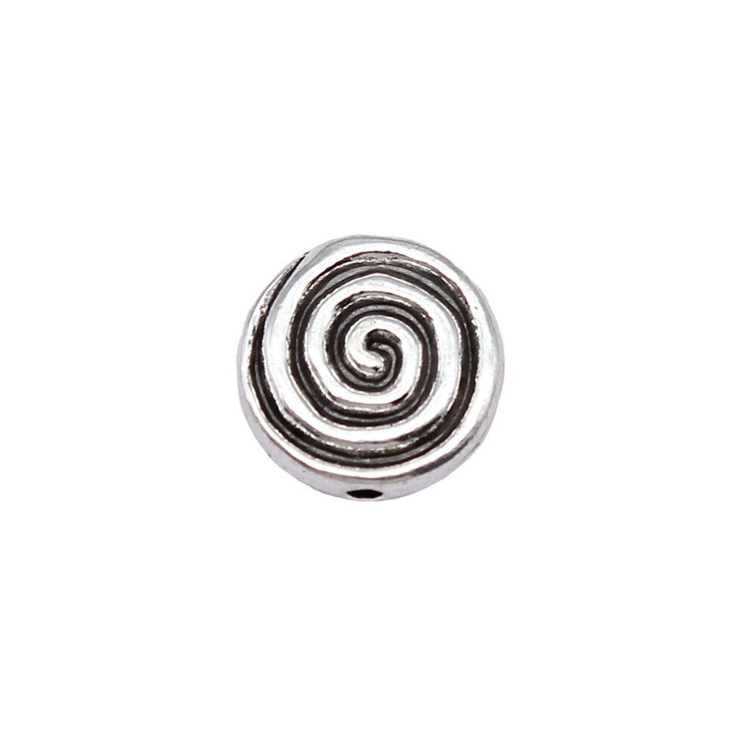 13x13mm 2.6g Antique Silver Zinc Alloy Swirl Spacer Beads for Bracelet Necklace Jewelry Making