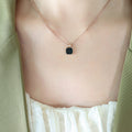 Square Shell And Black Acrylic Pendant Necklace Multi view 6