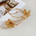 Gold Dual Motif Spiral Arm Cuffs Floral Leaf Shell Styles view 10