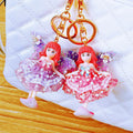 Crystal Flower Fairy Doll Keychains in Purple and Pink Options view 3