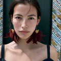 Feather Tassel Fan Drop Earrings Fashion Jewelry Collection view 4