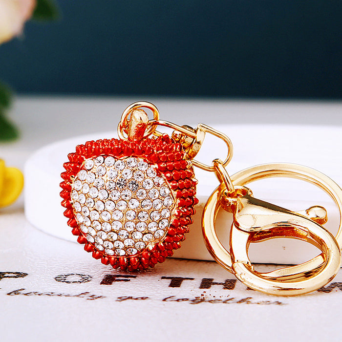 Jeweled Fruit Keychains with Lychee Pineapple Strawberry and More