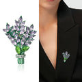 Crystal Wheat Sheaf Brooch in Three Botanical Colors view 2