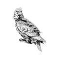 Textured Owl Brooch In Antique Gold Or Silver Tone view 2