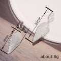 Silver Tone Pave Wing Long Drop Earrings with Small Hoops view 4