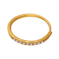 Open Side Pavé Zircon Band Rings Gold Steel Pink Clear view 5