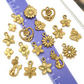 Gold-Tone Sunflower and Cherry Blossom Metal Charms with 10 Listed Options view 3
