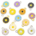 Colorful Daisy Flower Charms in Seven Glossy Enamel Colors view 5