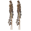 Two Tone Wheat Leaf Chain Fringe Statement Stud Earrings view 5