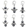 Black Cross Bead Angel Keychain Silver Clasp Six Styles view 5