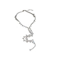 Rhinestone Y Lariat Necklace Cascading Crystal Drop Design view 5