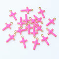 Tiny Enamel Cross Pendant Charms in Eight Color Options view 9
