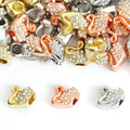 Crystal Swan Large Hole Beads in Three Metal Tones view 4