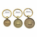 Round Bezel Tray Keychains in Six Mixed Metal Finishes view 2