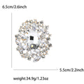Oval Glass Crystal Cluster Brooch with Layered Jewel Halo view 11