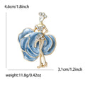 Enamel Dancer On Flower Brooch In 2 Color Variants view 6