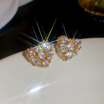 Crystal Heart Stud and Drop Earrings in Three Designs
