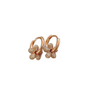Crystal Flower Hoop Earrings in Rose Gold and Gold Tones view 5