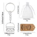 Silver Tone Hamburger Outline Alloy Keychain in 2 Package Styles view 2