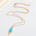Gold Tone Crystal Heart Ice Pop Pendant Necklaces in Five Colors view 5