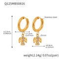 Crystal Angel Drop Hoop Earrings in Seven Gold Tone Styles view 7