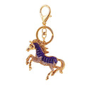 Rhinestone Running Horse Gold-Tone Metal Keychain With Lobster Clasp view 5